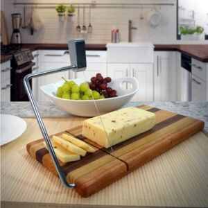 Prodyne Mixed Hardwood Cheese Board with Slicer